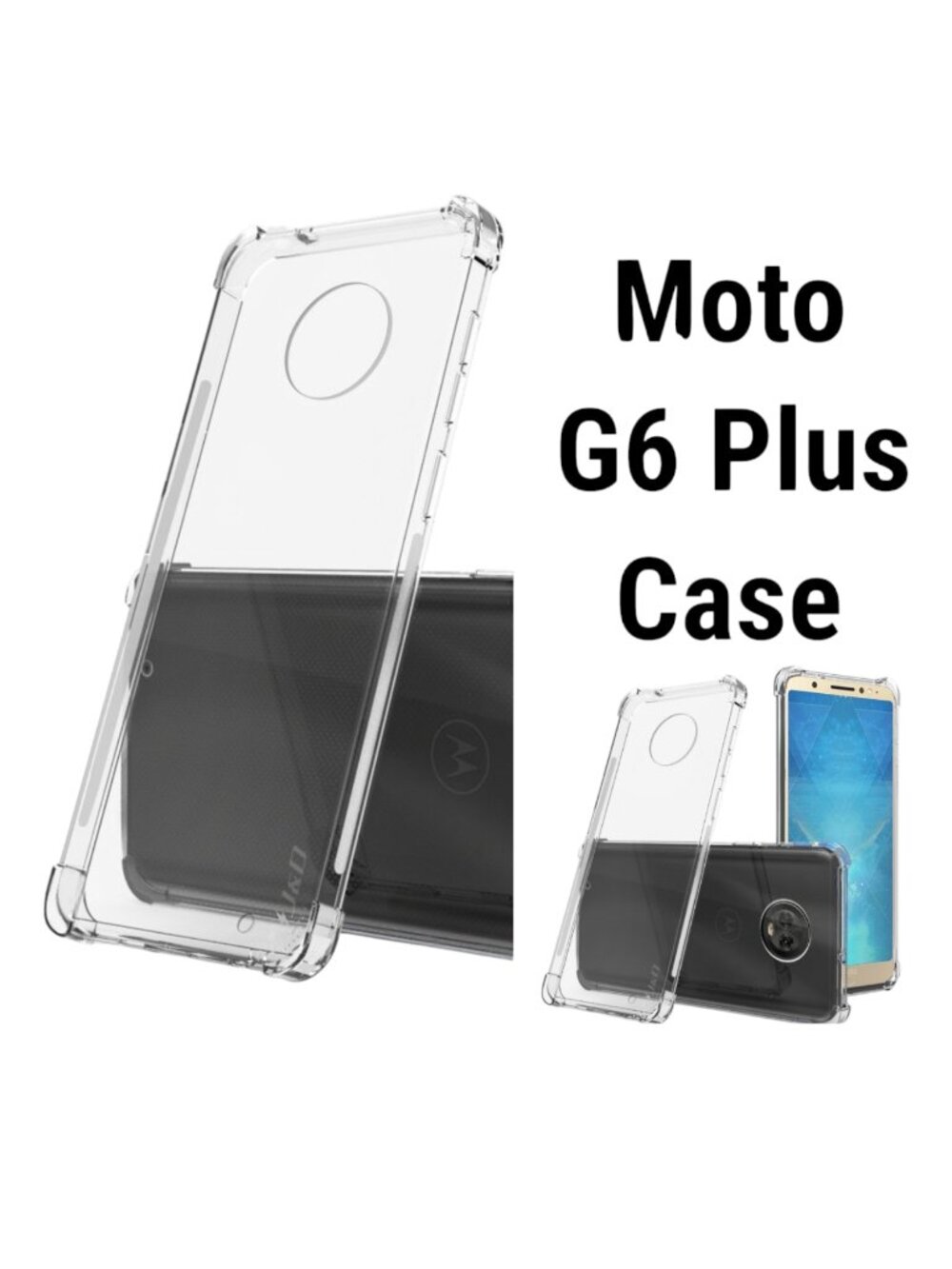 2 NEW Motorola Moto G6 Plus Case Clear Corner Cushion Shockproof Bumper Cover - Picture 5 of 7